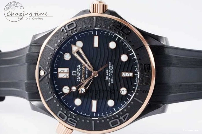 0521 Stretchable Seamaster Diver 300M ORF 1:1 Best Edition Black Ceramic Black Dial on Black Rubber Strap A 7794